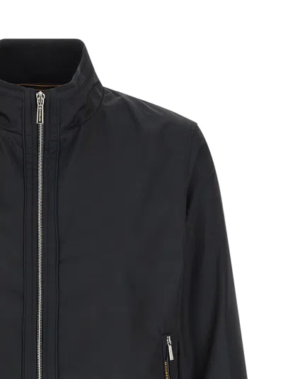 Moorer Manetti Polyester Jacket High Collar In Black