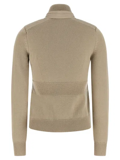 Moncler Padded Cardigan Sweaters And Cardigans Beige In Gray