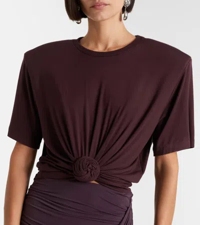 花卉贴花针织T恤