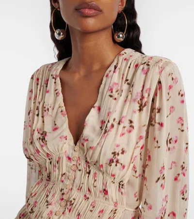 Isabel Marant Étoile Isabel Marant Etoile Loriena Beige Dress With Floral Print In Neutral