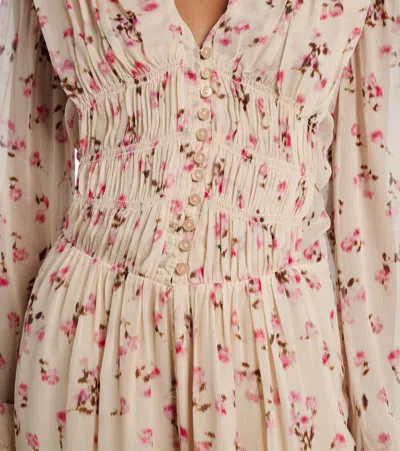 Isabel Marant Étoile Isabel Marant Etoile Loriena Beige Dress With Floral Print In Neutral