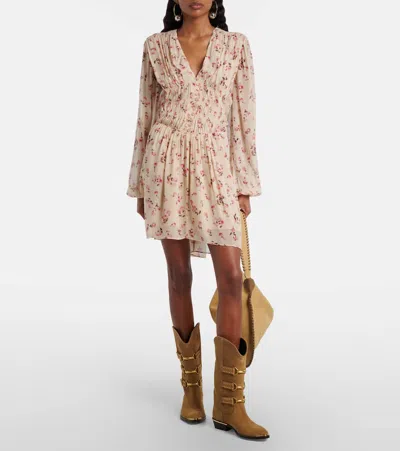 Isabel Marant Étoile Isabel Marant Etoile Loriena Beige Dress With Floral Print In Neutral