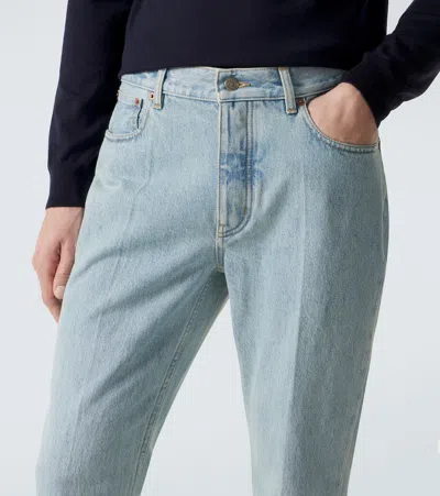 Valentino Logo Patch Flared Jeans In Blue