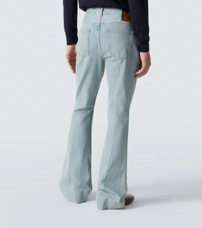 Valentino Logo Patch Flared Jeans In Blue