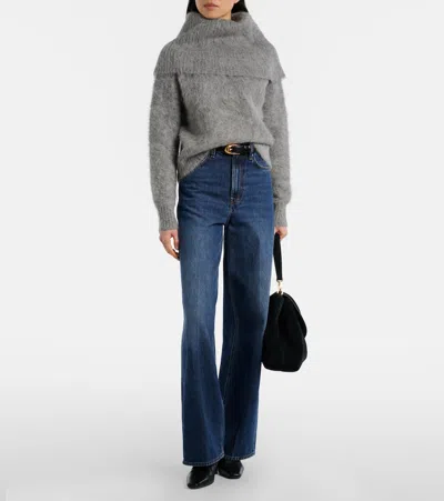Totême Alpaca-blend Turtleneck Sweater In Gray