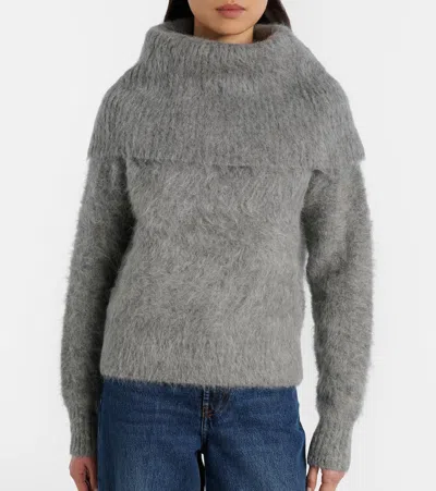 Totême Alpaca-blend Turtleneck Sweater In Gray