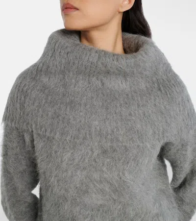 Totême Alpaca-blend Turtleneck Sweater In Gray