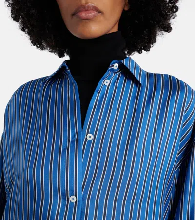 Totême Toteme Oversize Stripe Silk Button-up Shirt In Multi