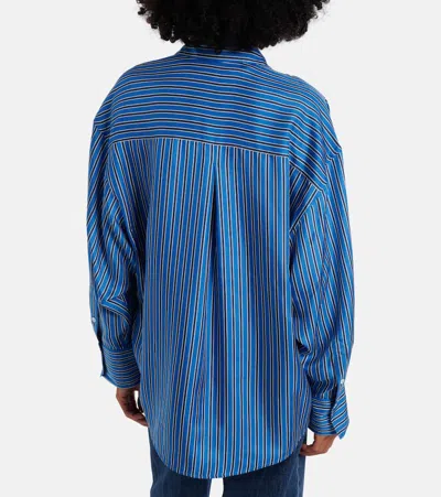 Totême Toteme Oversize Stripe Silk Button-up Shirt In Multi