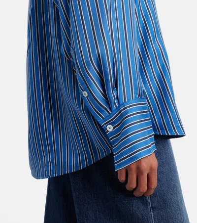 Totême Toteme Oversize Stripe Silk Button-up Shirt In Multi