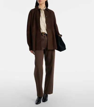 Totême Toteme Oversize Stripe Silk Button-up Shirt In Neutral