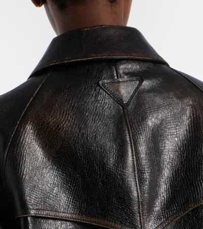Prada Leather Jacket In Black