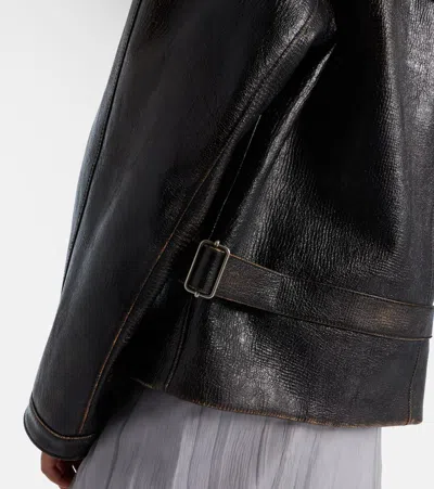 Prada Leather Jacket In Black