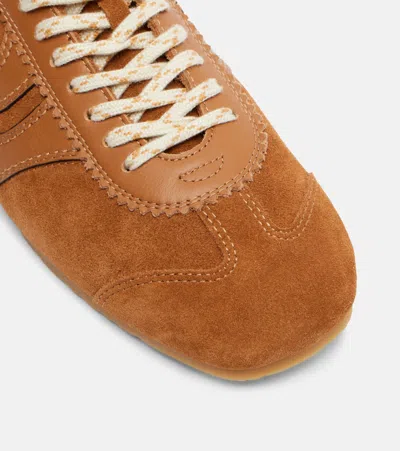 Dries Van Noten Suede Mules Rubber Sole Stitch Detailing In Brown
