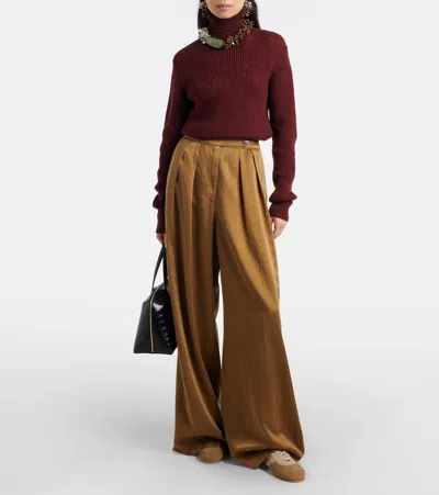 Dries Van Noten Women Beige Low-top Sneakers With Two-tone Lace-up In Suede Woman In White