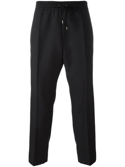 Gucci Drawstring Cropped Track Pants In Black