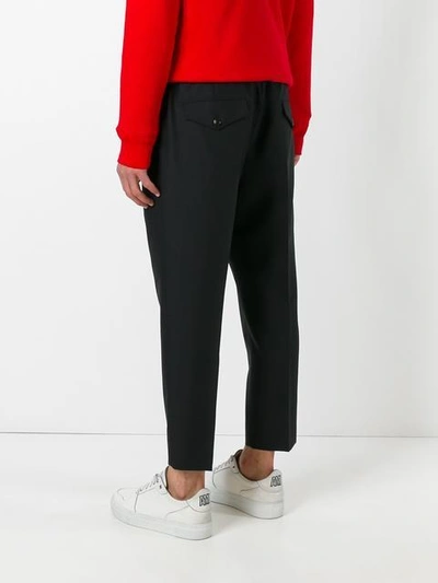 Shop Gucci Drawstring Cropped Track Pants In Black