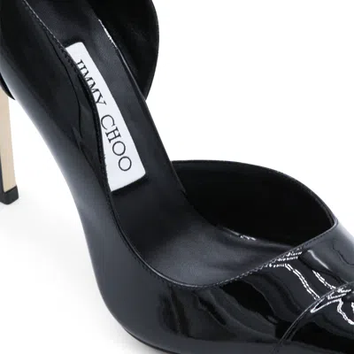 Jimmy Choo Brigitte Black Pumps With Thin Heel In Shiny Leather Woman