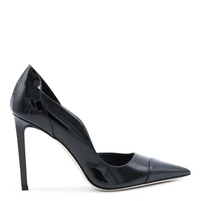 Jimmy Choo Brigitte Black Pumps With Thin Heel In Shiny Leather Woman