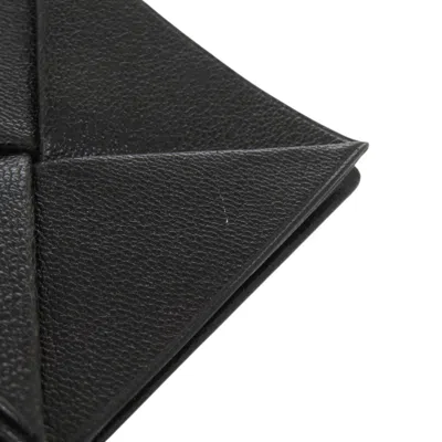 Pre-owned Hermes Black Chevre Leather Coin Purse/coin Case ()