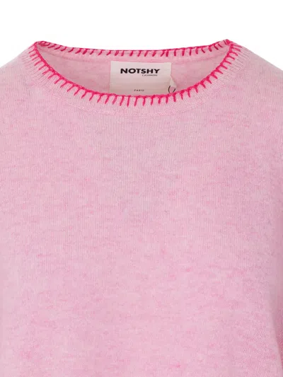 Not Shy Embroidered Sweater In Pink