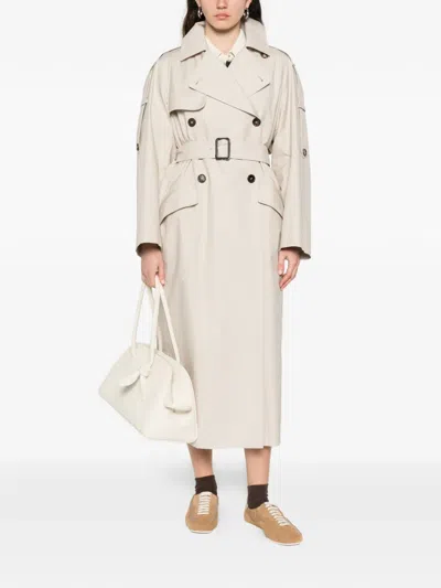 Max Mara Belted Double-breasted Coat In Neutral