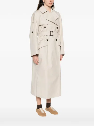 Max Mara Belted Double-breasted Coat In Neutral