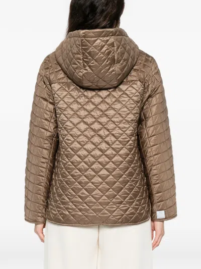 Max Mara Waterproof Canvas Down Jacket In White