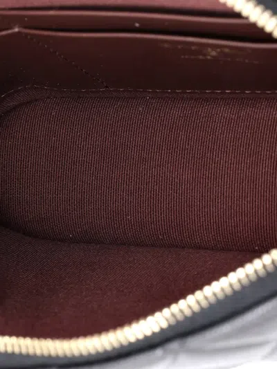 Pre-owned Chanel Cc Dome Zip Clutch With Chain Quilted Caviar Small Shoulder Bag In Black