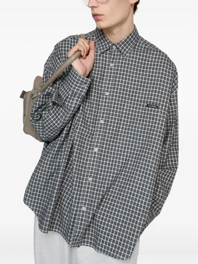 Acne Studios Checked Button-up Shirt In Black