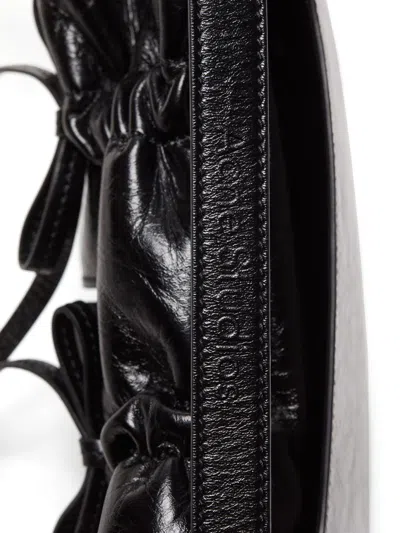 Acne Studios Women Mircro Multipocket Grained Leather Shoulder Bag In Black