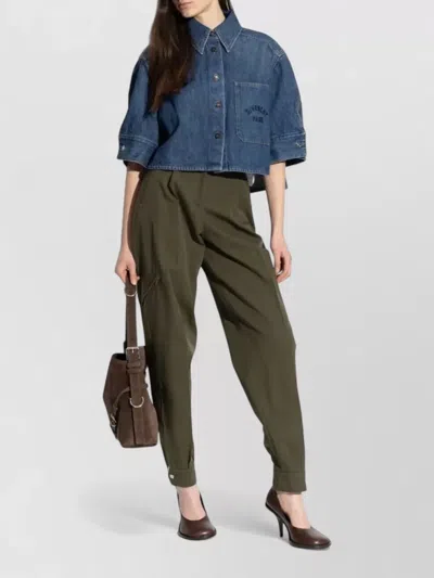 Givenchy Cropped Cocoon Shirt In Medium Denim Clothing In Blue