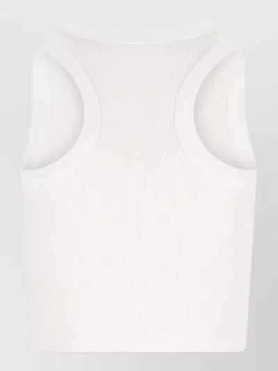 Givenchy White Sleeveless Top With Logo Lettering On The Front In Cotton Stretch Woman In Neutral