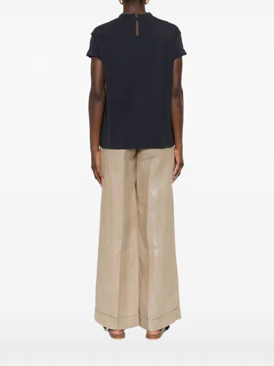 Brunello Cucinelli Stretch Cotton Jersey T-shirt With Precious Faux-layering In Multi