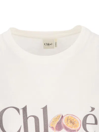 Chloé Passion Fruit Print Baby Fit Cotton Jersey T-shirt In White