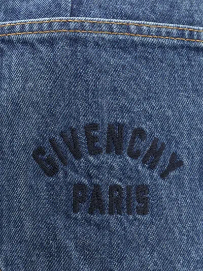 Givenchy Patch-pocket Denim Skirt In Blue