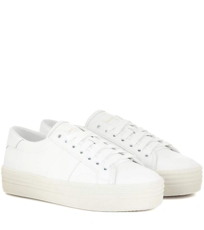 Shop Saint Laurent Signature Court Classic Sl/39 Platform Sneakers In Off White