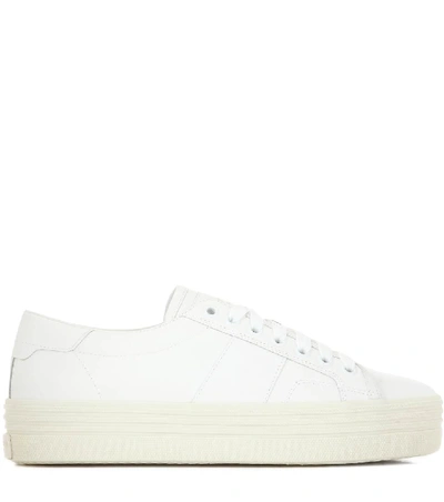 Shop Saint Laurent Signature Court Classic Sl/39 Platform Sneakers In Off White