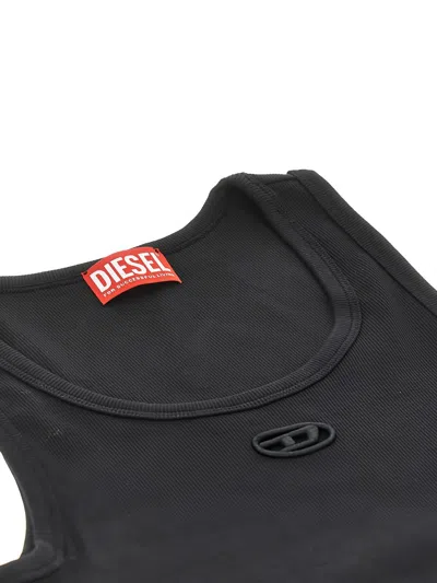 Diesel Tie-detail Tank Top In Black