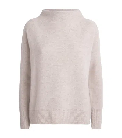 Vince Boiled Cashmere Funnel Neck Pullover Marble In Neutral