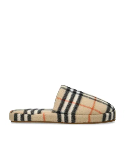 Burberry Quilted Check Sandals For Women In Neutral