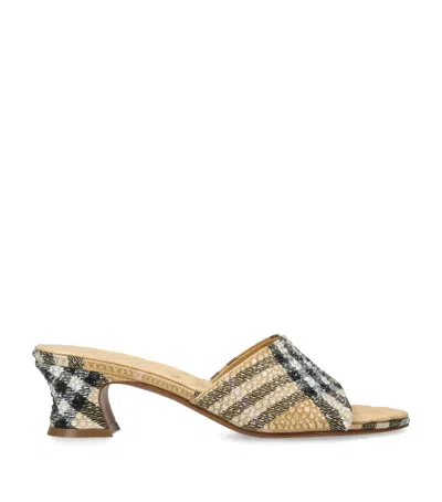 Burberry Embellished Sloane Heeled Mules 45 In Neutral