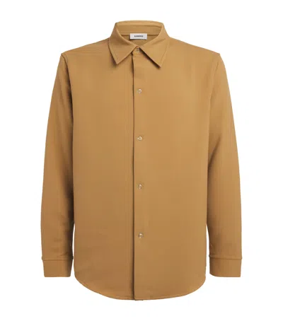 Sandro Long Sleeved Jersey Shirt In Nude