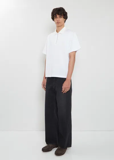 Sacai White Cotton Jersey Polo In Animal Print
