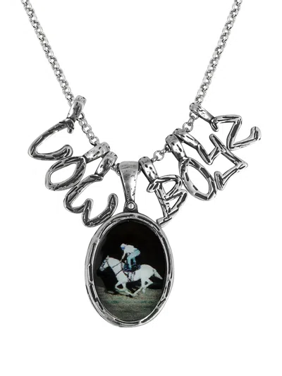 Twojeys Lettering Pendant Necklace In Metallic