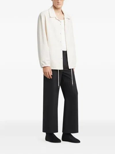 Courrèges Blazer Jacket Long Sleeves Drawstring Hem Pockets In White