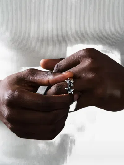 Twojeys Star Precious Metals Ring In Silver