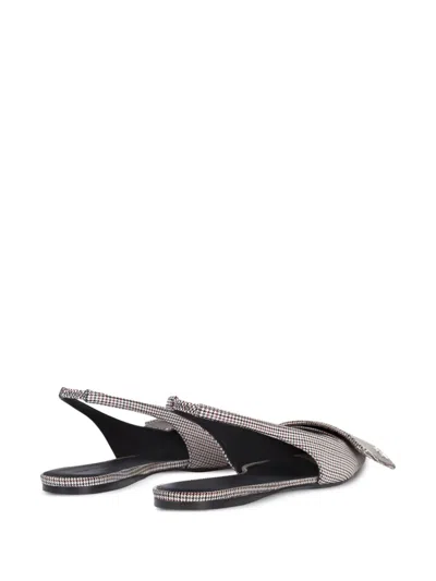 Courrèges Houndstooth Slingback Flat In Neutral