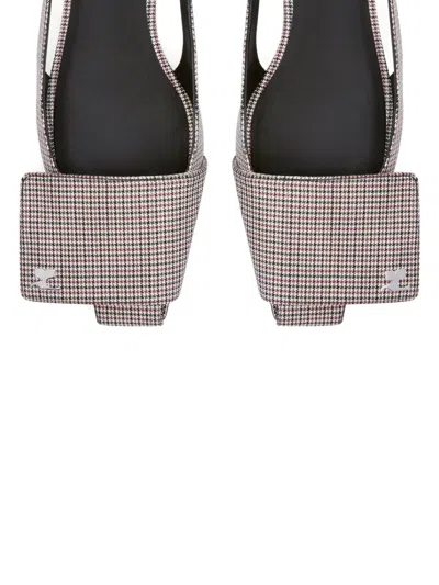 Courrèges Houndstooth Slingback Flat In Neutral