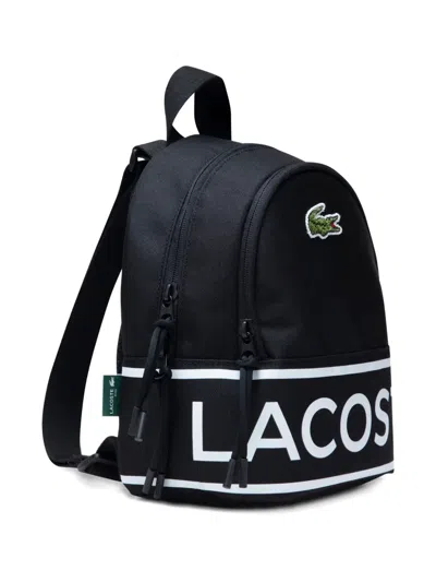 Lacoste Logo-graphic Backpack In Black